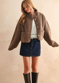 Cedar Reversible Suede & Sherpa Jacket - Espresso