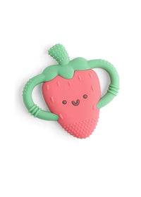 Chew Crew Silicone Handle Teether - Strawberry