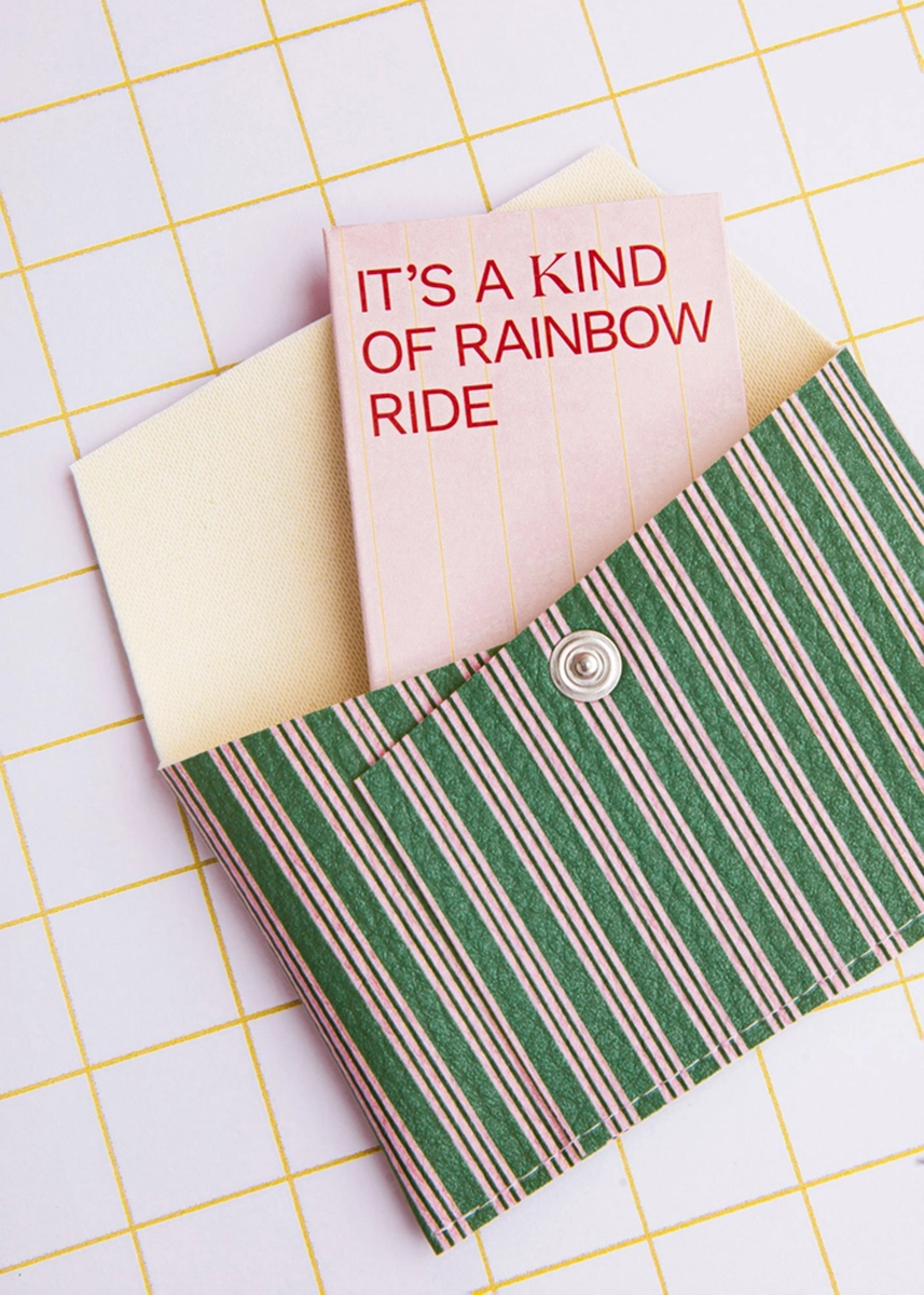 Green And Pink Stripes Wallet