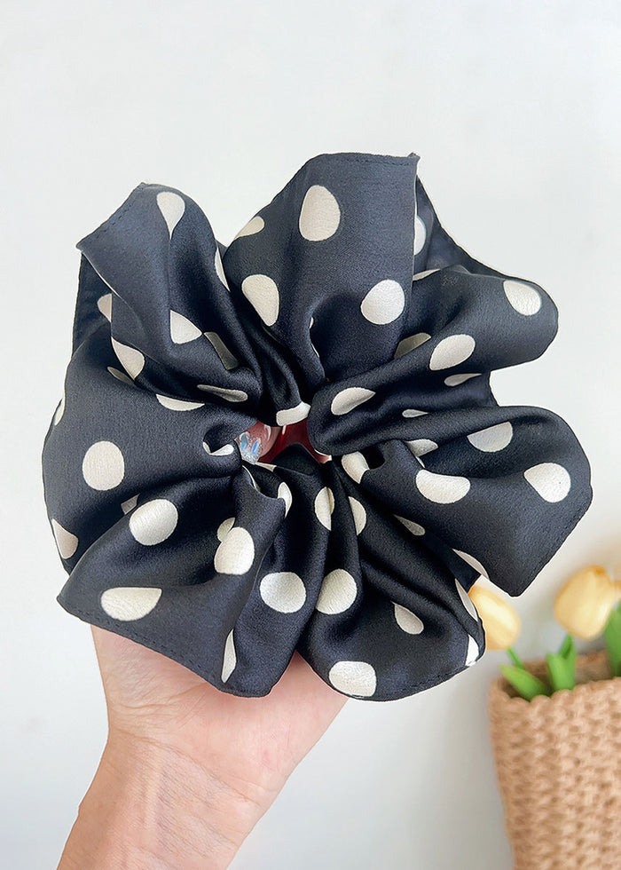 Polka Dot Scrunchie - Big Dots Black