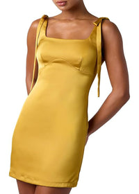 Carly Tie Strap Mini Dress - Marigold