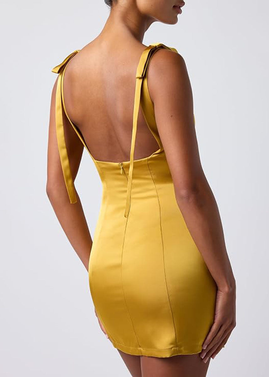 Carly Tie Strap Mini Dress - Marigold