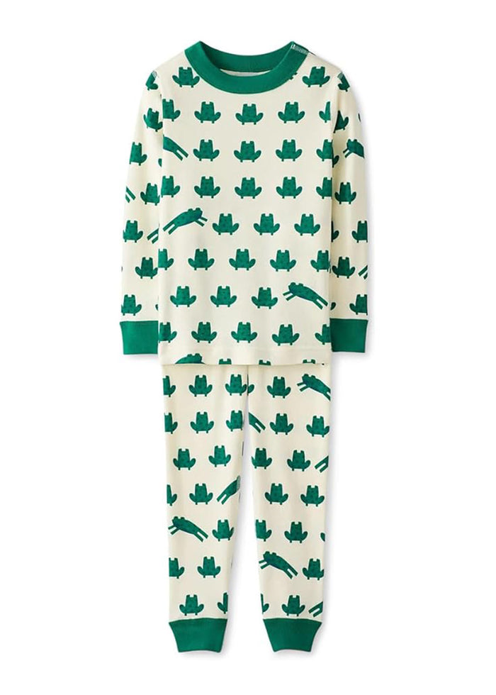 Kids Long John Pajama Set - Ribbit Ribbit