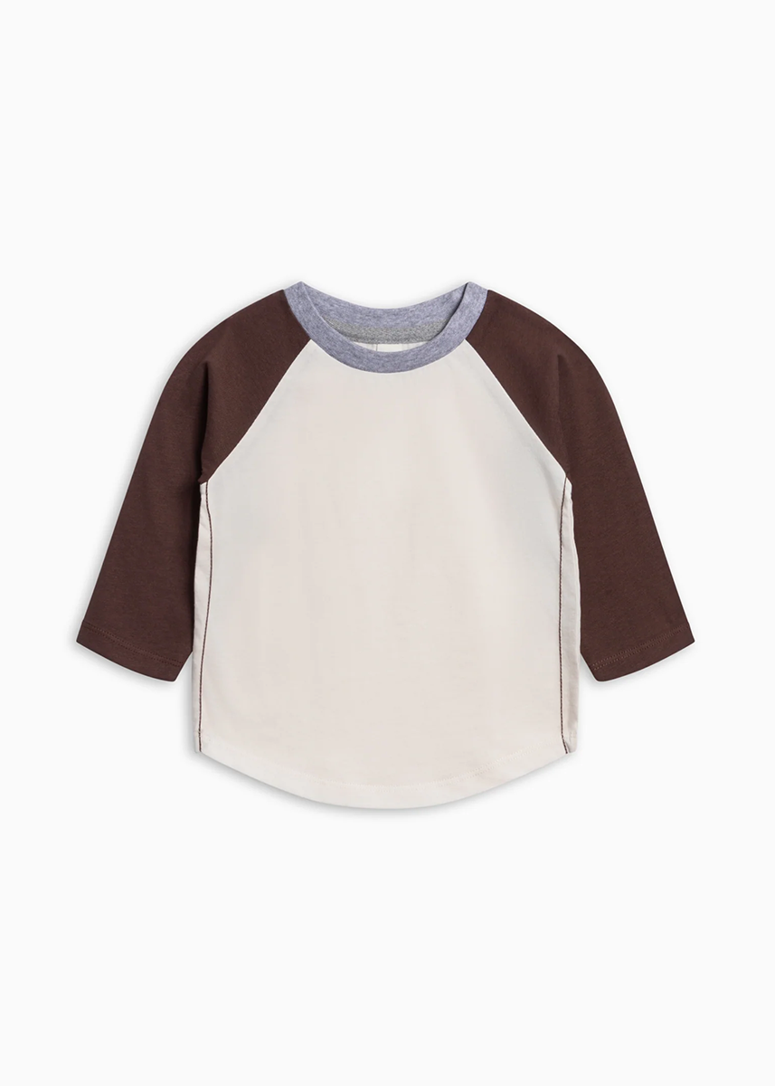 Louie Baseball Tee - Ivory/Chestnut