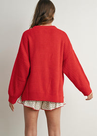Amora Classic Waffle Top - Red