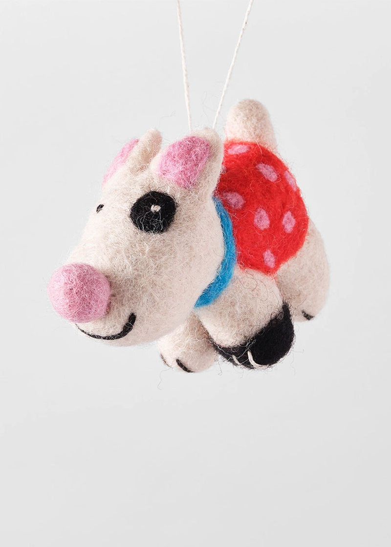 Luna Spotted Dog Felt Ornament