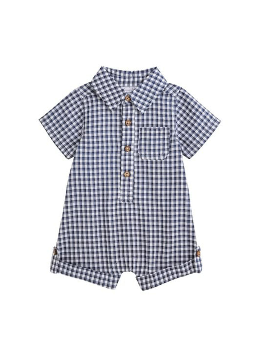 Blue Gingham Collar Shortall