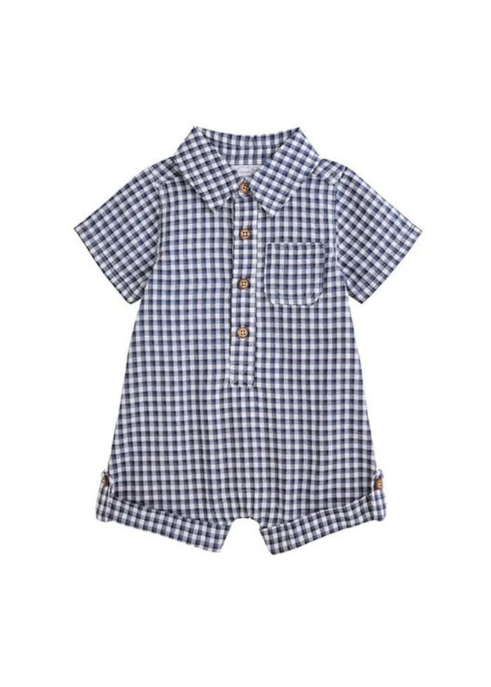 Blue Gingham Collar Shortall
