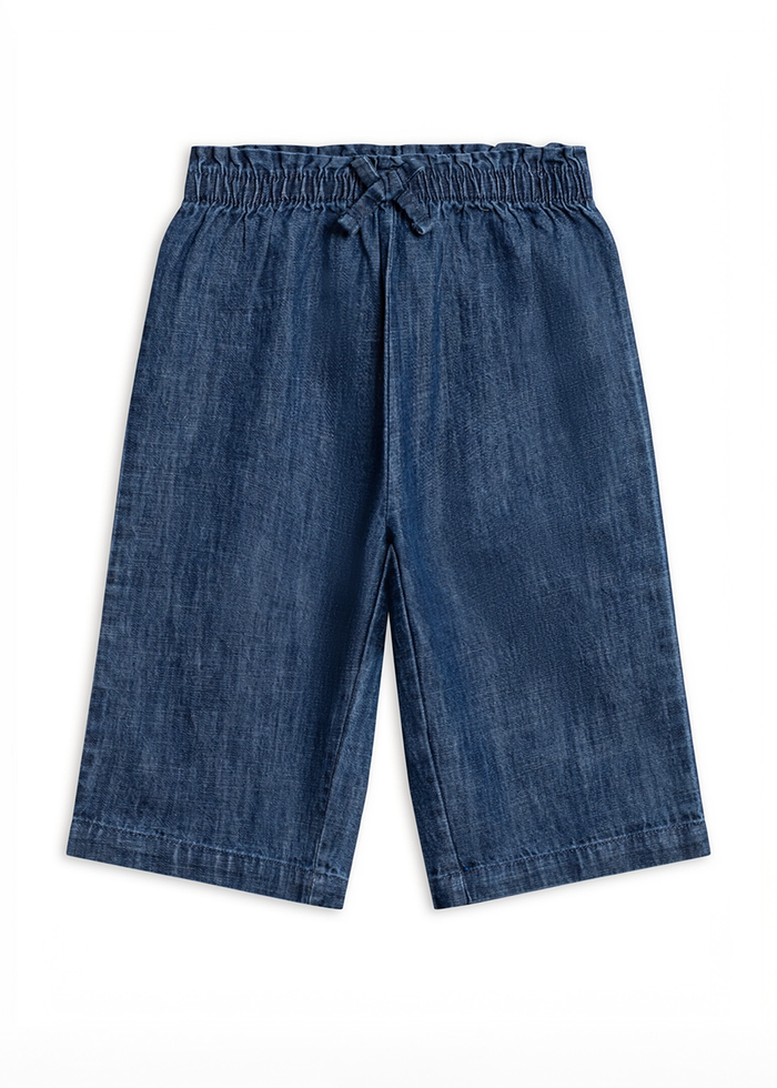Rumi Ruffle Wide Leg Pant - Chambray