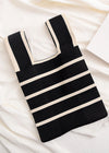 Striped Crochet Tote Bag