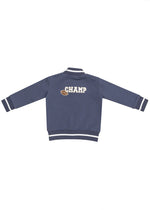 French Terry Letterman Jacket - Football Blue