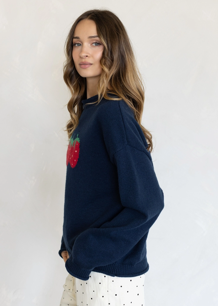 Strawberry Sweater - Navy
