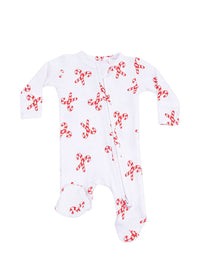 2-Way Zipper Footie - Candy Cane Duo