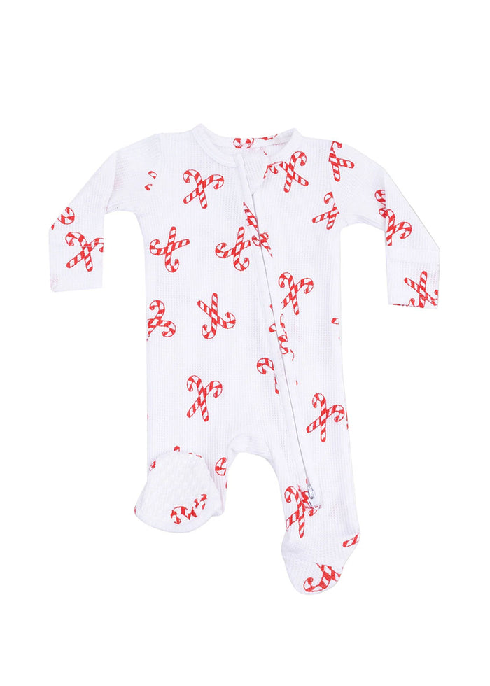 2-Way Zipper Footie - Candy Cane Duo