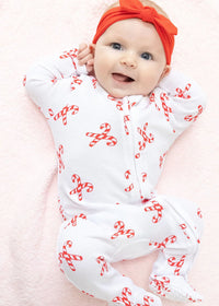 2-Way Zipper Footie - Candy Cane Duo