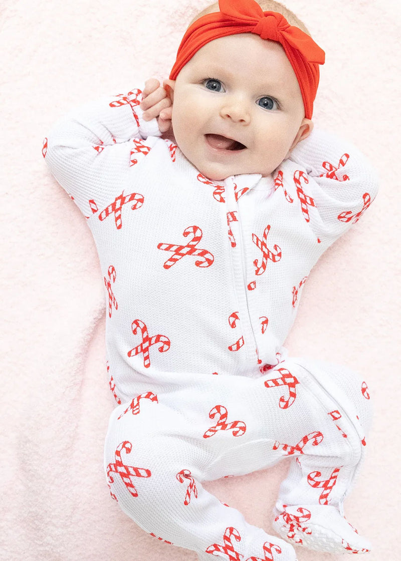 2-Way Zipper Footie - Candy Cane Duo