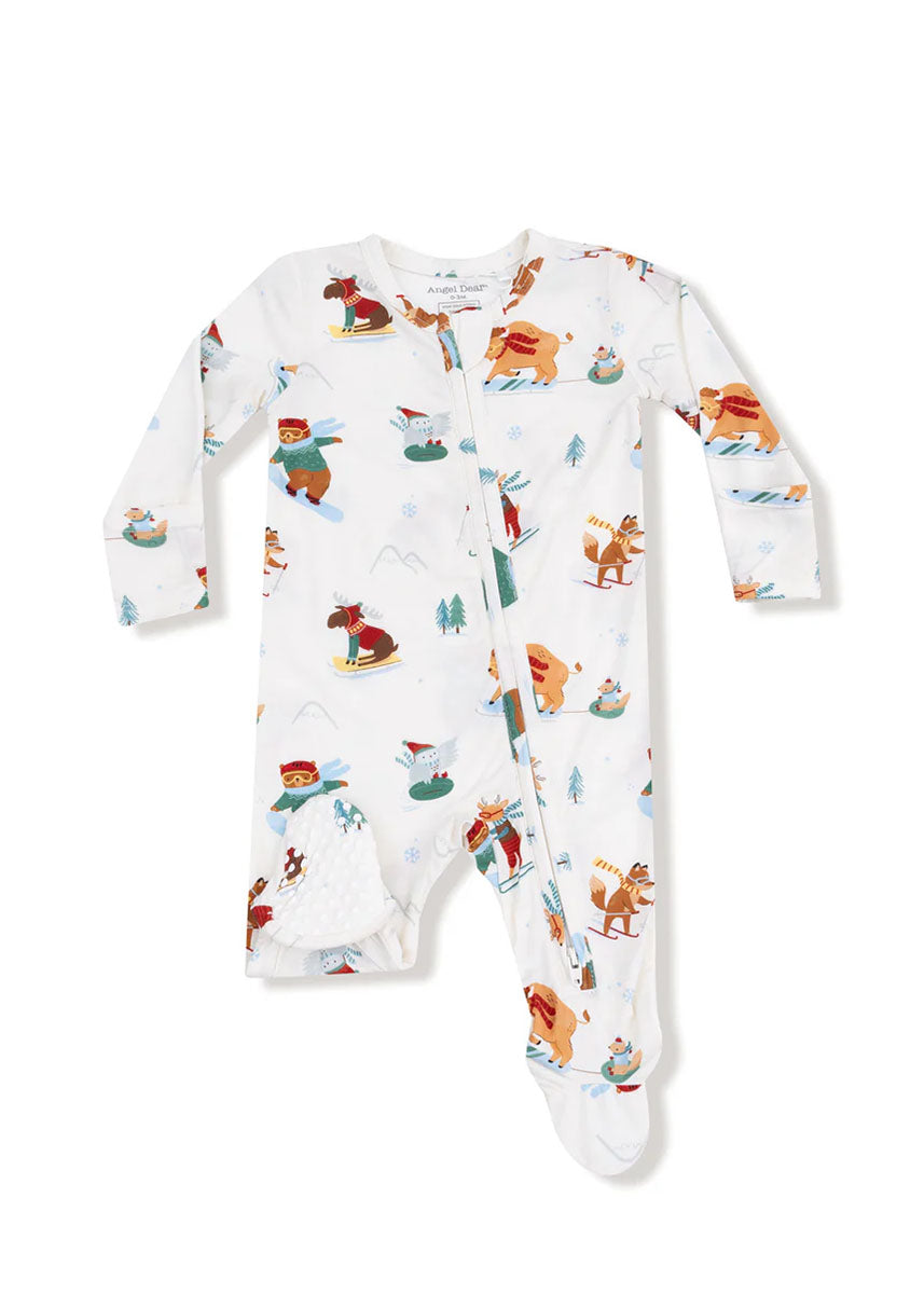 2-Way Zipper Footie - Winter Animal Sports