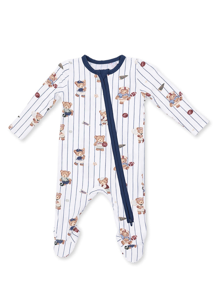 2-Way Zipper Footie - Mixed Sports Bears