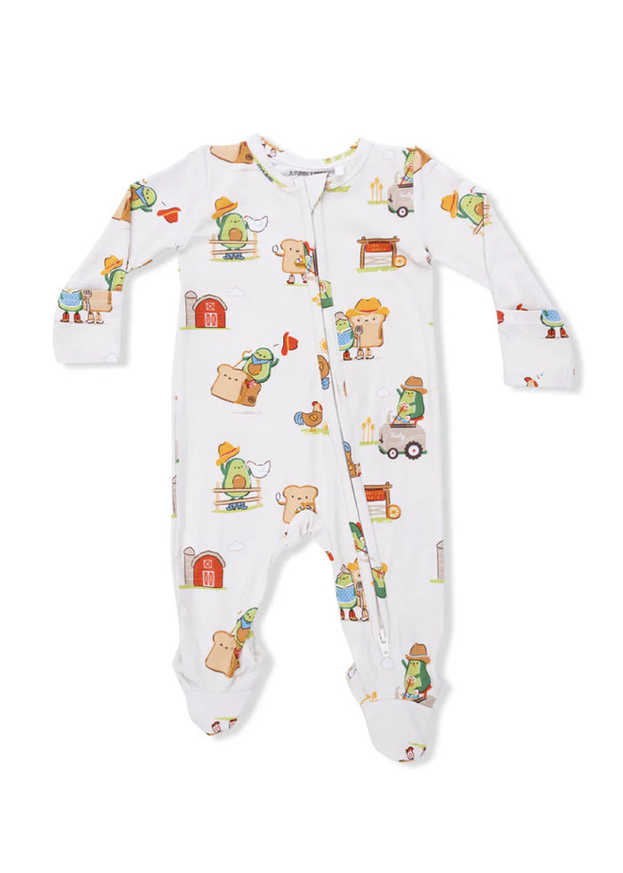 2-Way Zipper Footie - Avocado Gothic