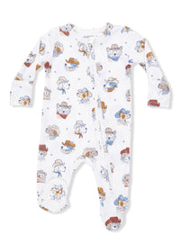 2-Way Zipper Fold-Over Footie - Cowdogs