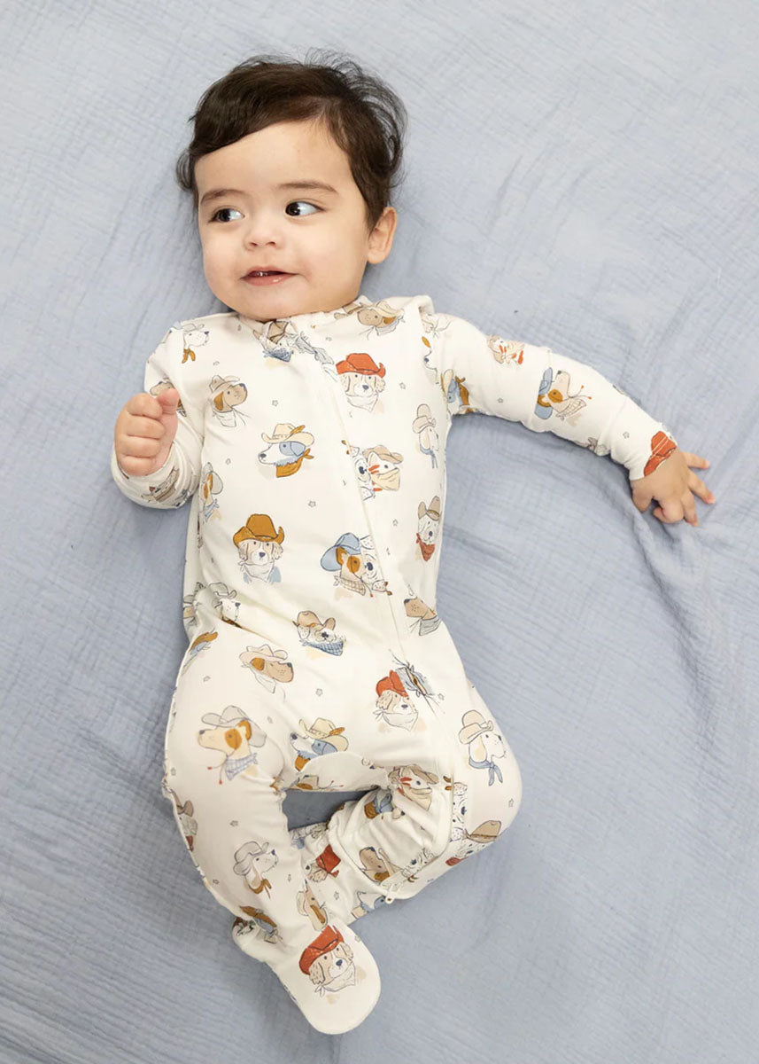 2-Way Zipper Fold-Over Footie - Cowdogs
