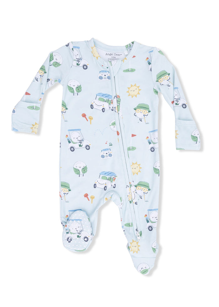 2-Way Zipper Footie - Golf Pros Blue