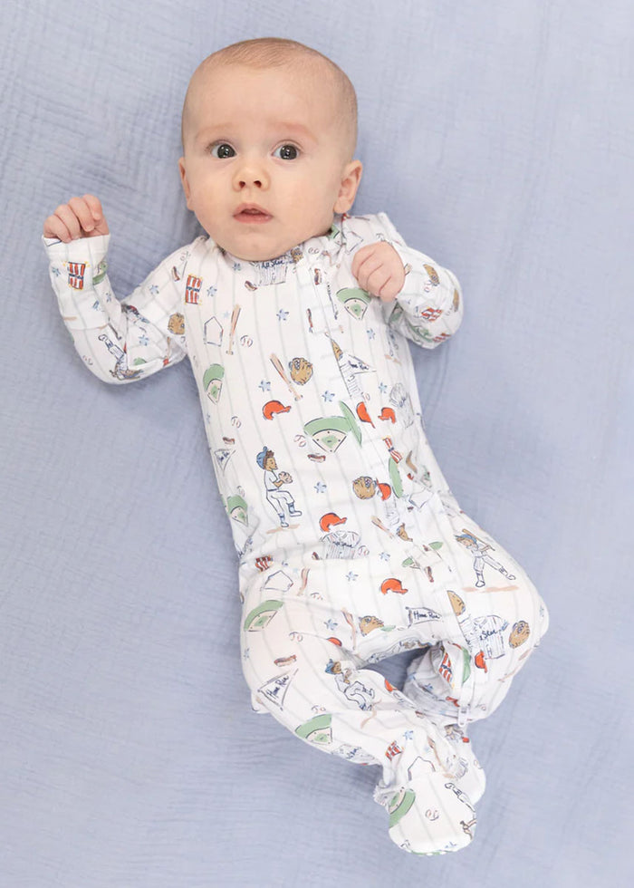 2-Way Zipper Footie - Home Run Baseball