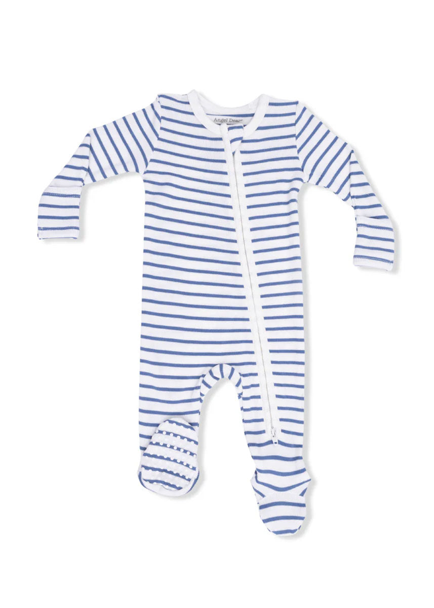 2-Way Zipper Footie - Navy Stripe