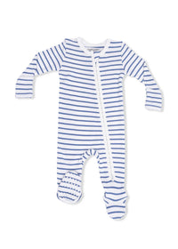 2-Way Zipper Footie - Navy Stripe