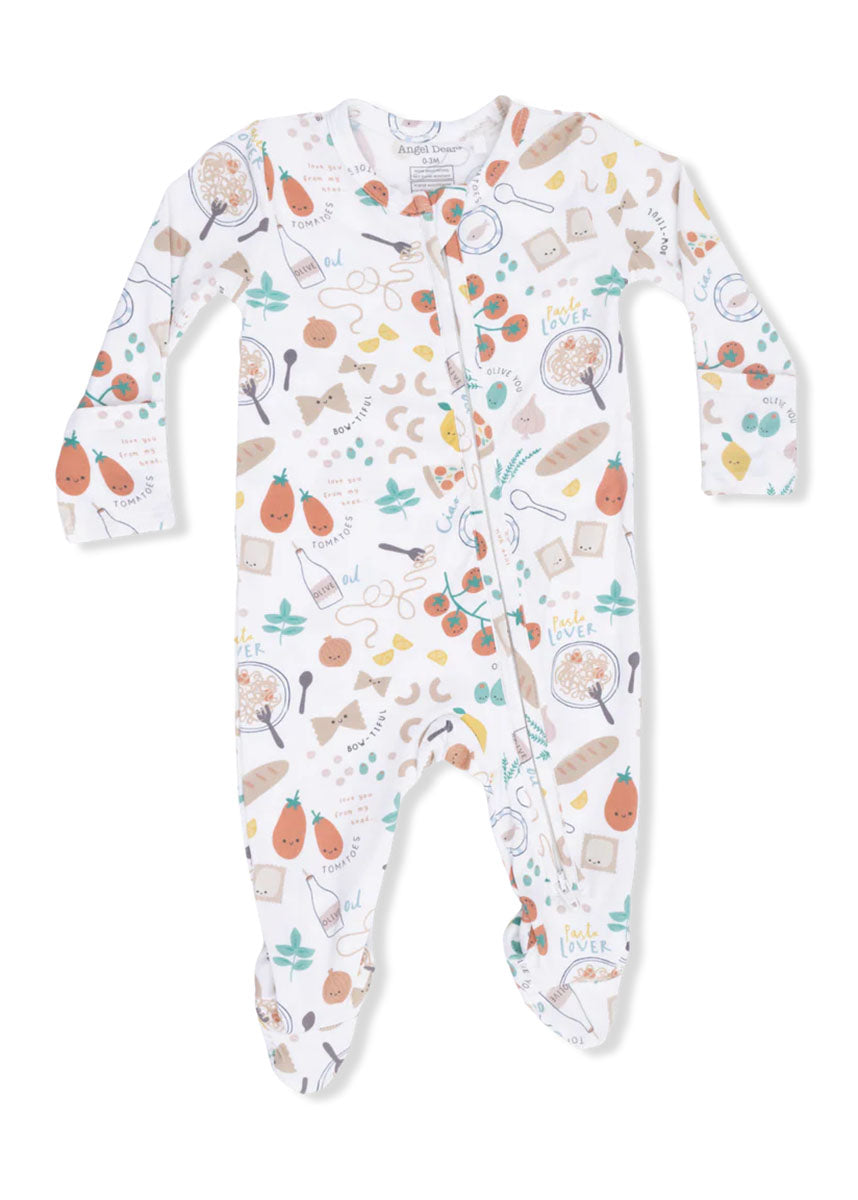 2-Way Zipper Footie - Pasta Lovers