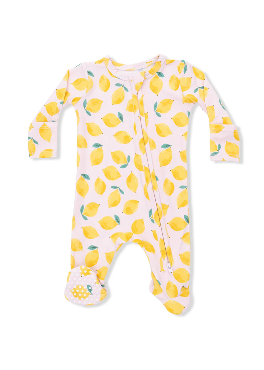 2-Way Zipper Footie - Sunny Lemons