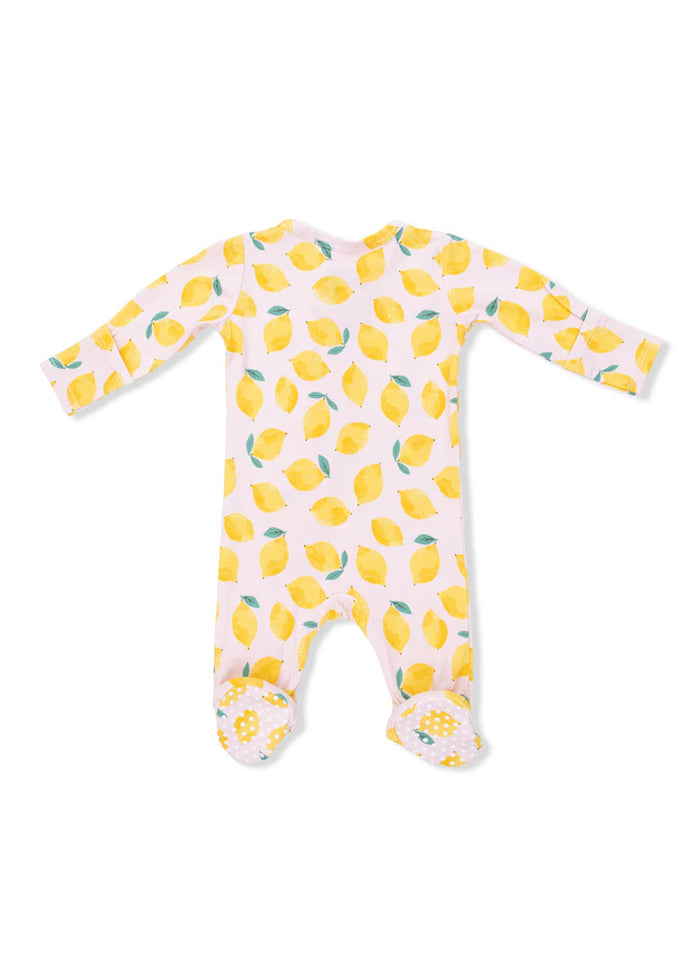 2-Way Zipper Footie - Sunny Lemons