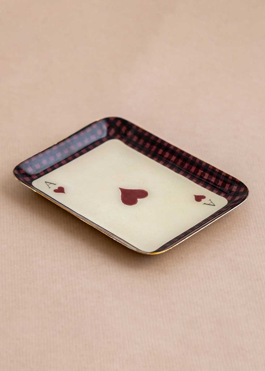 Ace Of Hearts Enamel Tray