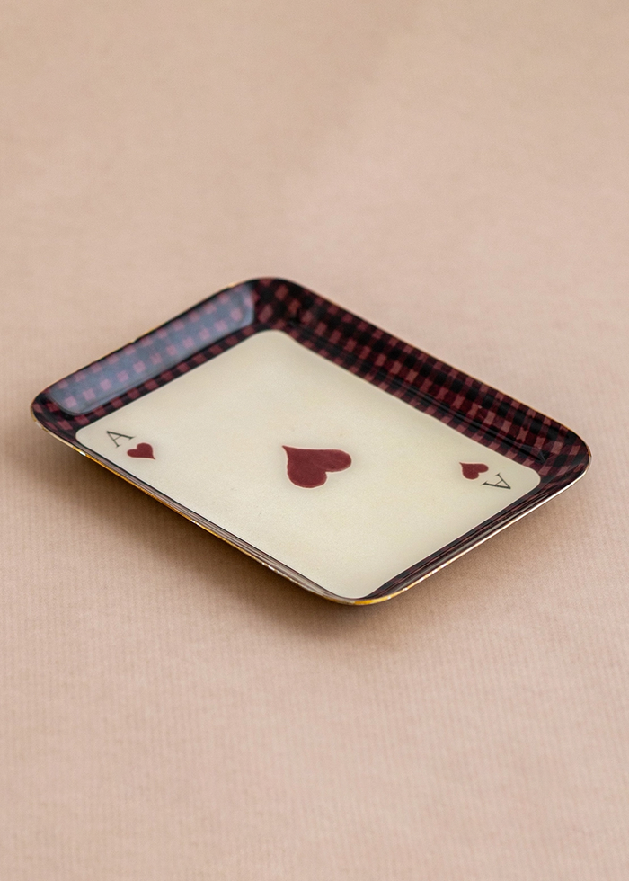 Ace Of Hearts Enamel Tray