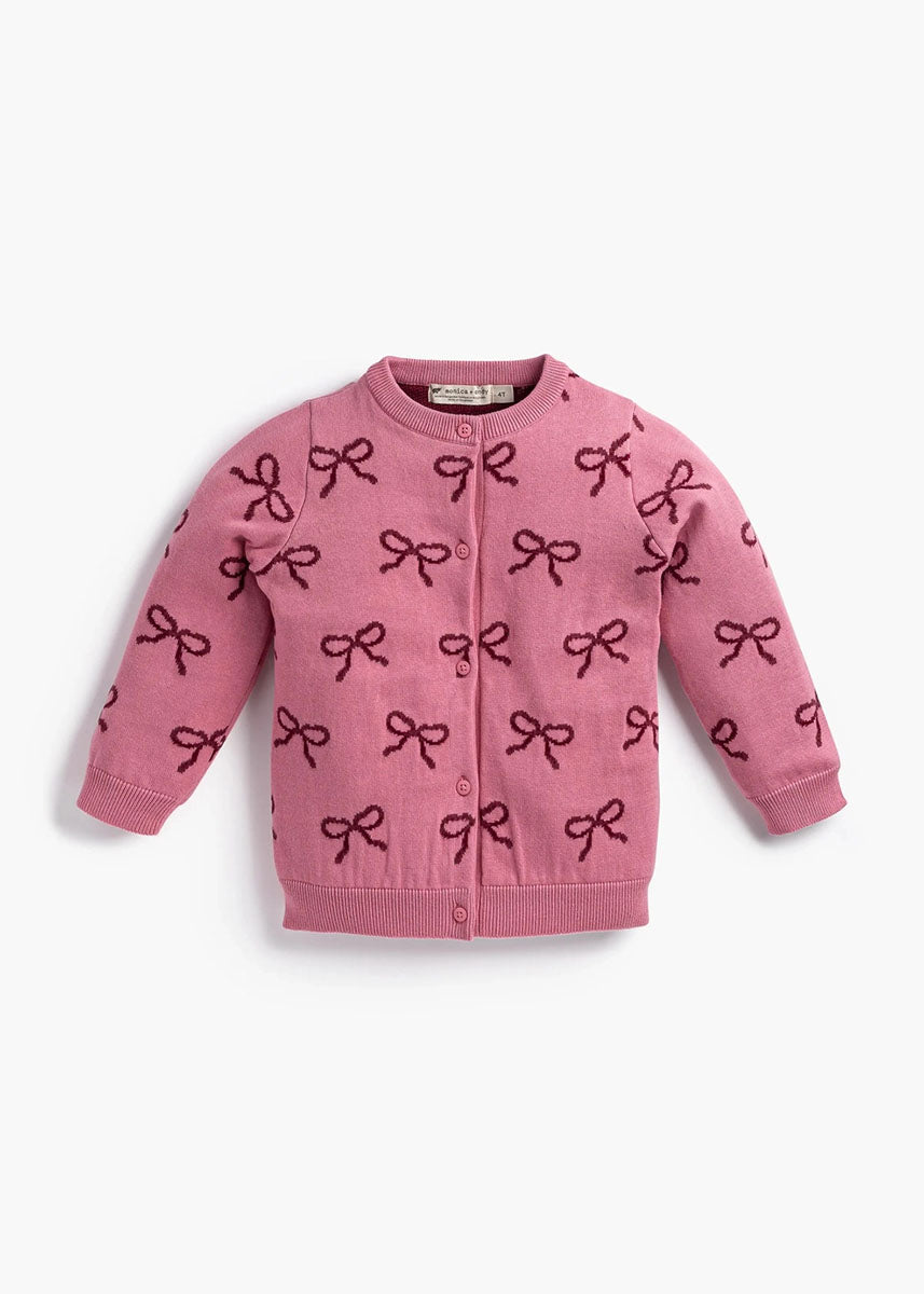 Cutie Cardigan & Pants Set - Pink Ribbons