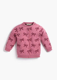 Cutie Cardigan & Pants Set - Pink Ribbons