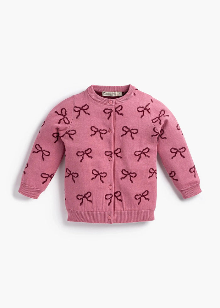 Cutie Cardigan & Pants Set - Pink Ribbons