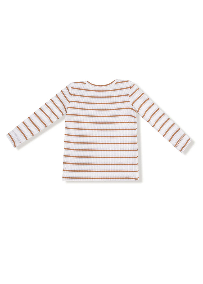 2-Piece L/S Pajama Set - Vintage Stripe Brown