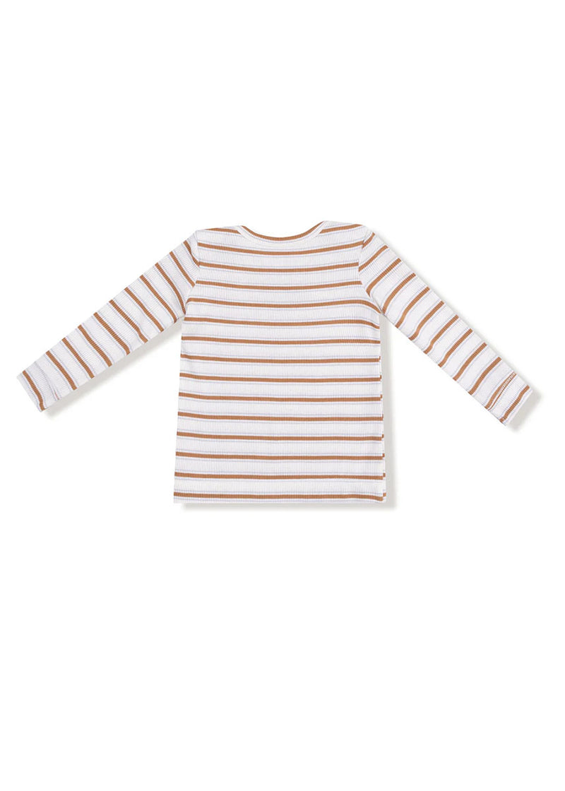 2-Piece L/S Pajama Set - Vintage Stripe Brown