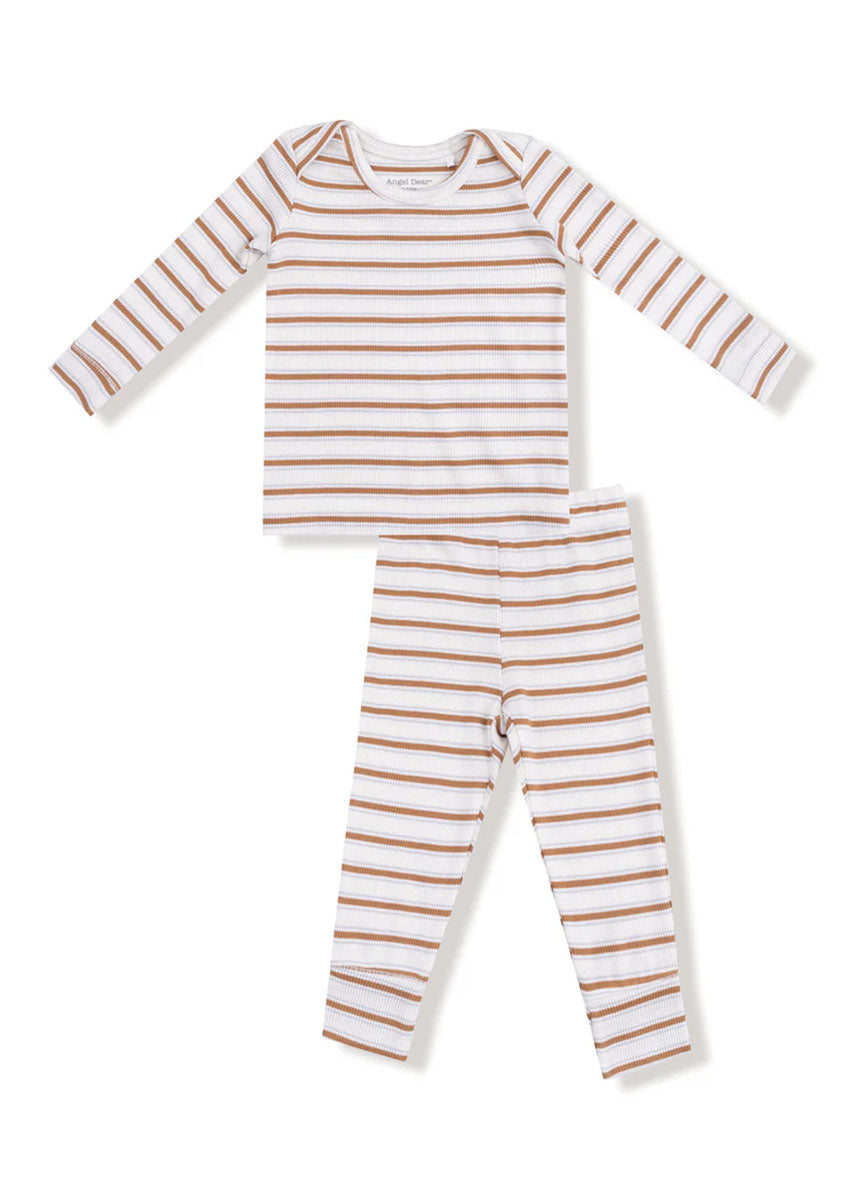 2-Piece L/S Pajama Set - Vintage Stripe Brown