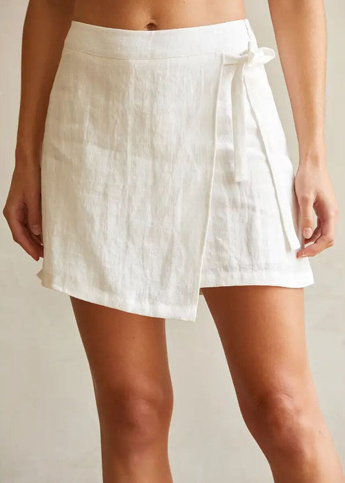 Adelle Wrap Mini Skort - White