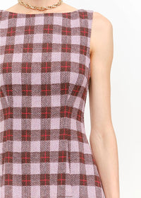 Victoria Plaid Mini Dress - Mauve