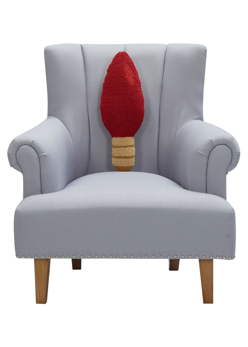 Red Light Bulb Hook Pillow