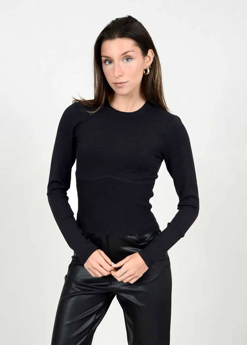 Eleanor Long Sleeve Pullover - Black