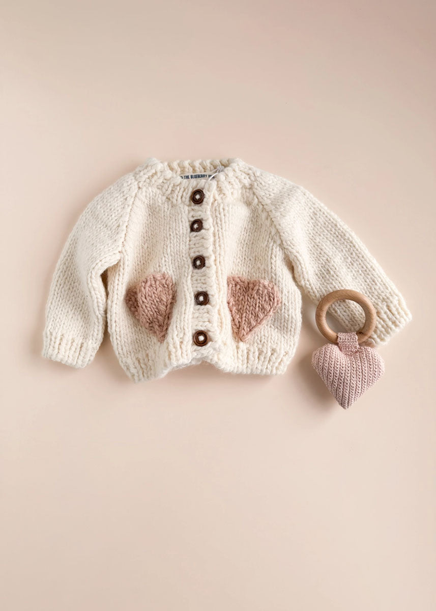 Crochet Heart Rattle Teether