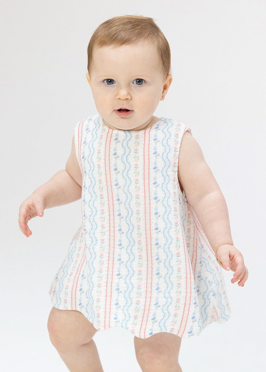 Scallop Back Top & Bloomer Set - Tulip Stripe