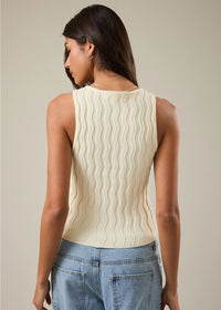 Brandi Boat Neck Sweater Top - Ivory