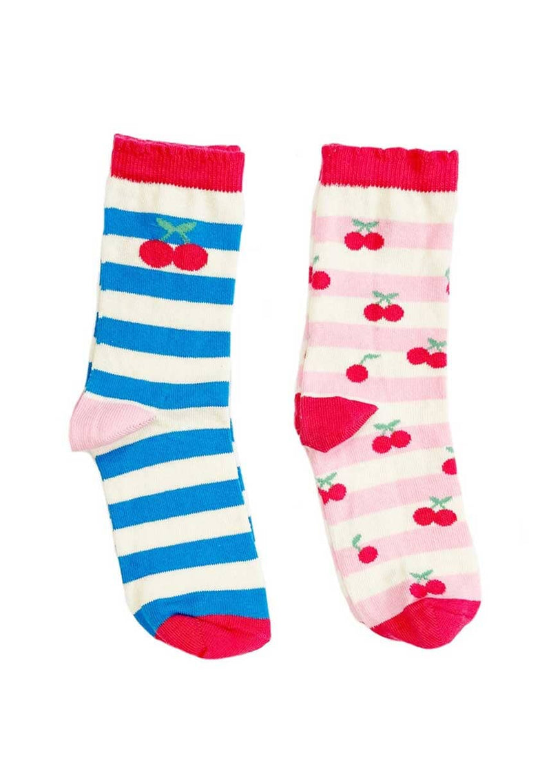 Cherry Stripe Socks (2-Pack)