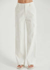 Kiera Cargo Denim Pants - White