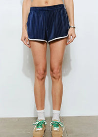 Parker Striped Track Shorts - Navy